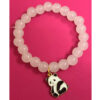 Rose Quartz Beaded Bracelet with Panda Charm
