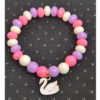 Swan Charm Beaded Bracelet